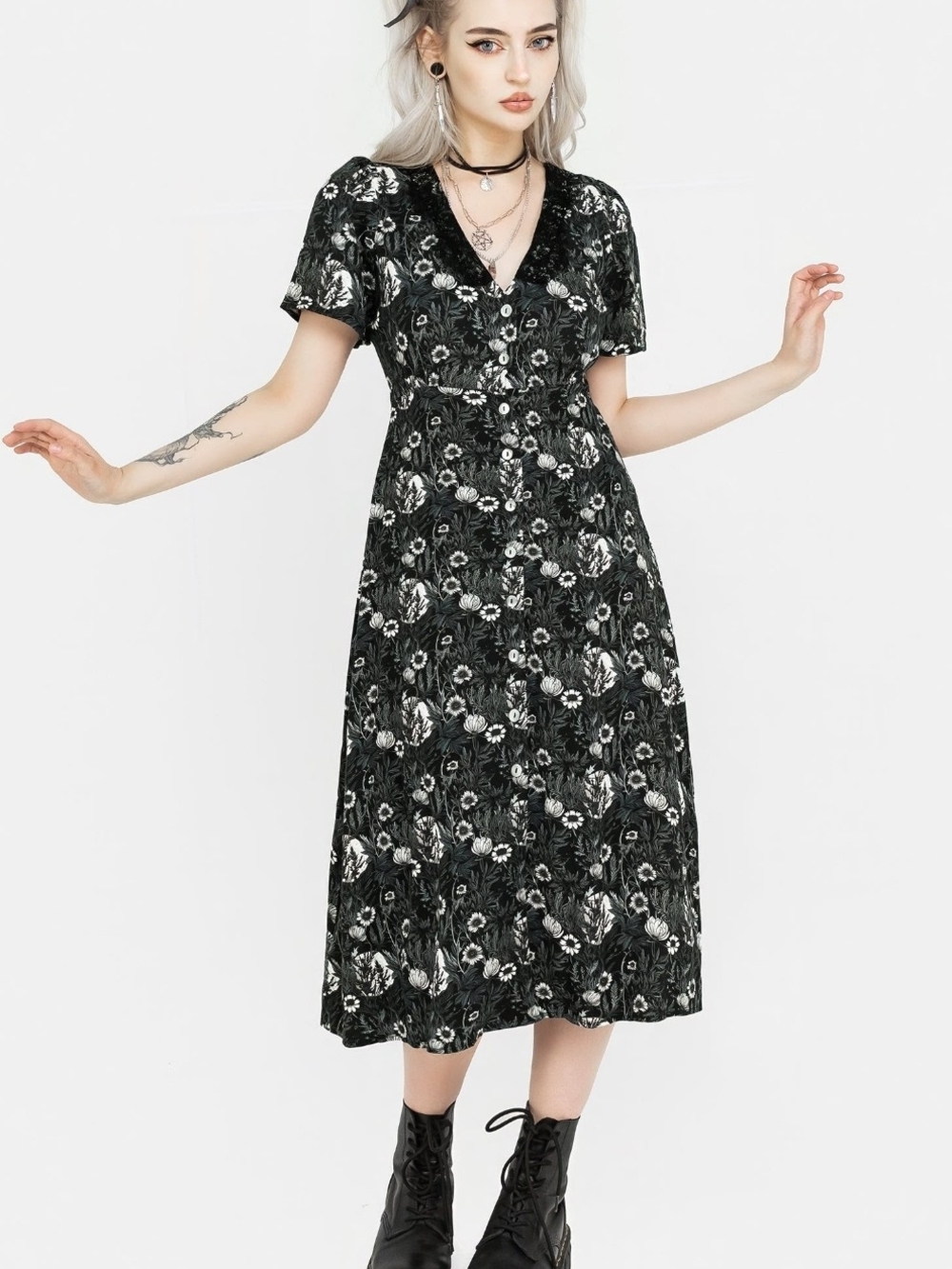 Disturbia Nightbloom Midi Dress